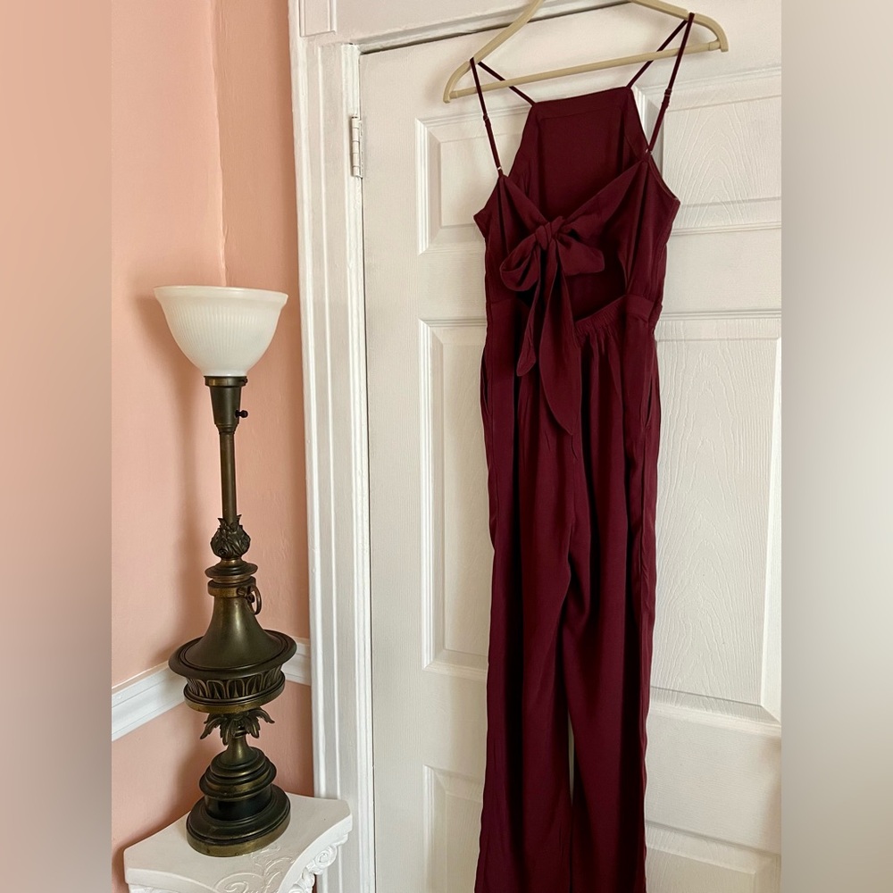 Abercrombie & Fitch Burgundy Jumpsuit